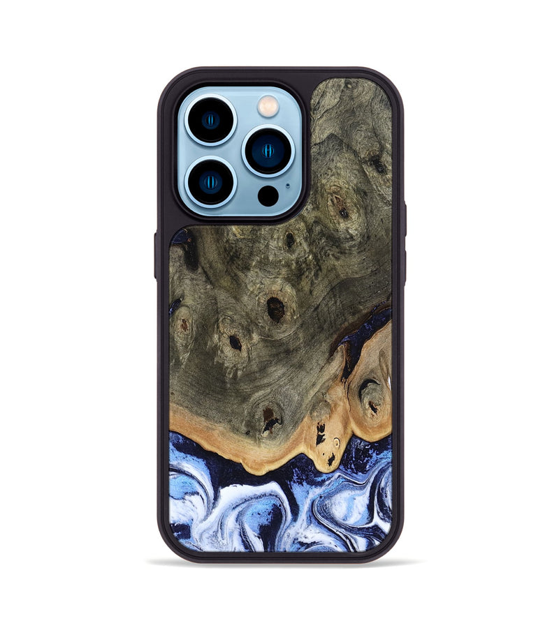 iPhone 14 Pro Wood Phone Case - Saul (Blue, 804944)