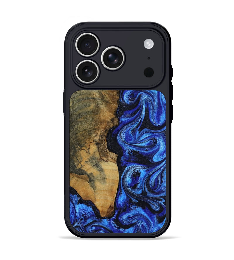 iPhone 17 Pro Wood Phone Case - Timothy (Blue, 805106)