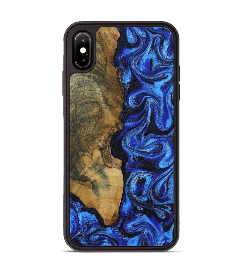 iPhone Xs Max Wood Phone Case - Timothy (Blue, 805106)