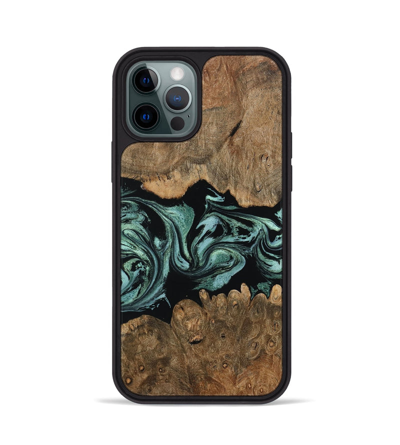 iPhone 12 Pro Wood Phone Case - Betty (Green, 805113)