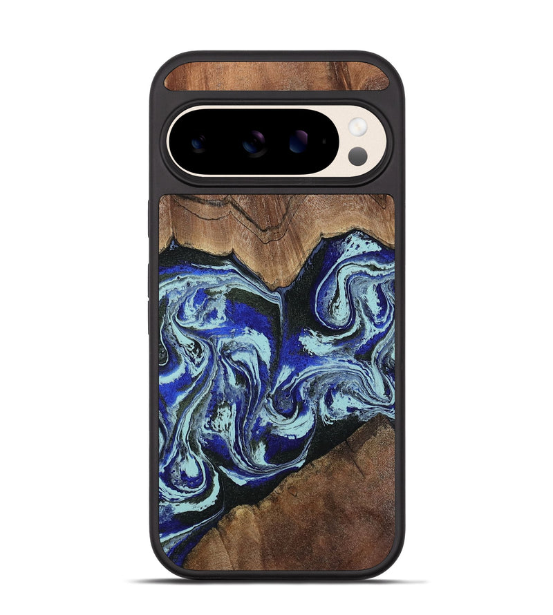 Pixel 10 Wood Phone Case - Kirby (Blue, 805117)