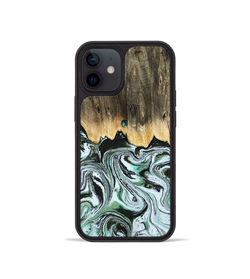 iPhone 12 mini Wood Phone Case - Cecily (Green, 805120)