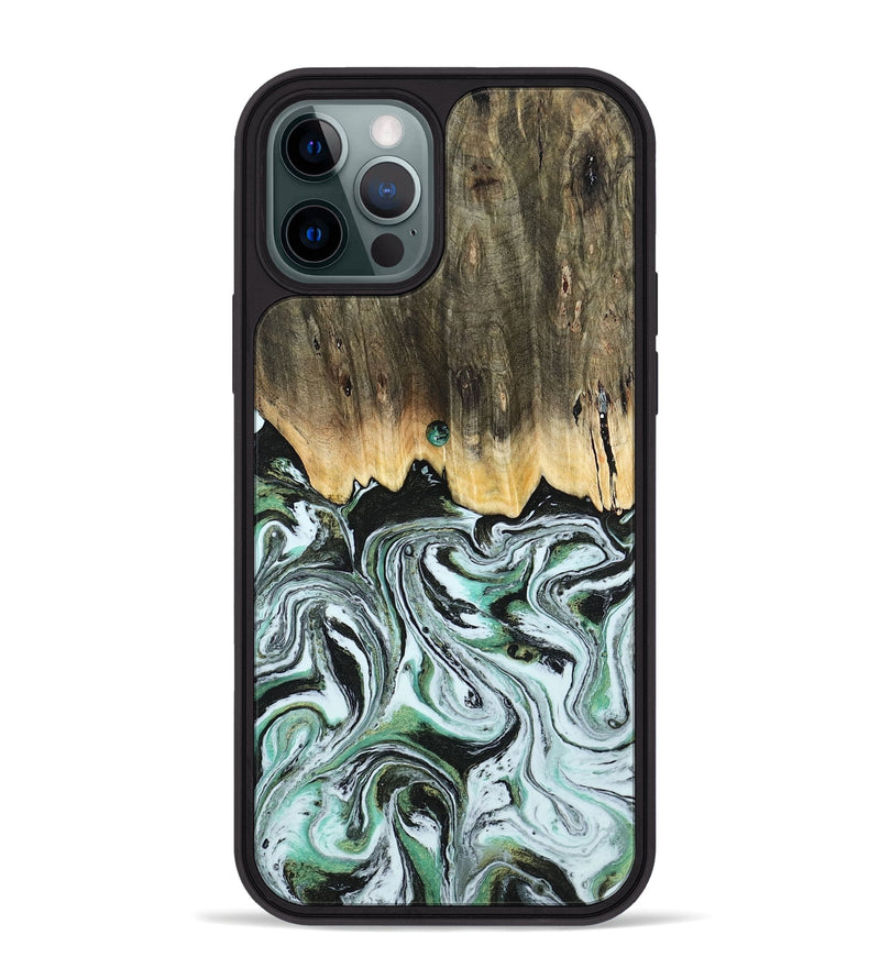 iPhone 12 Pro Max Wood Phone Case - Cecily (Green, 805120)