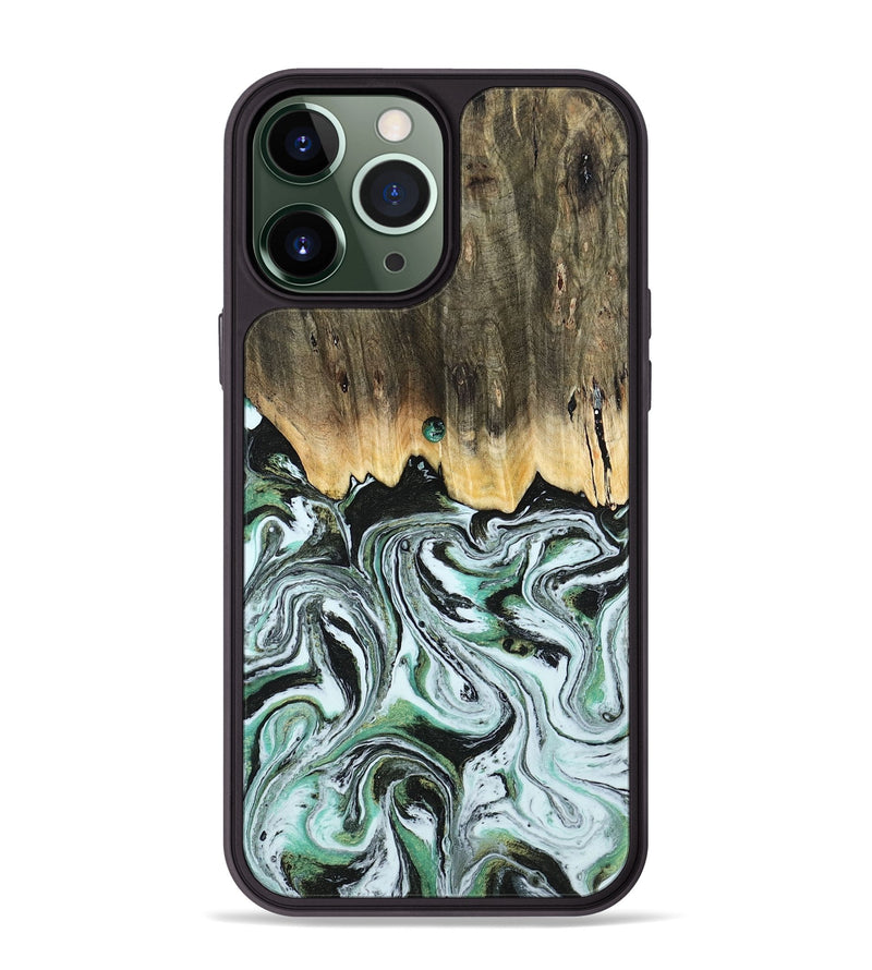 iPhone 13 Pro Max Wood Phone Case - Cecily (Green, 805120)
