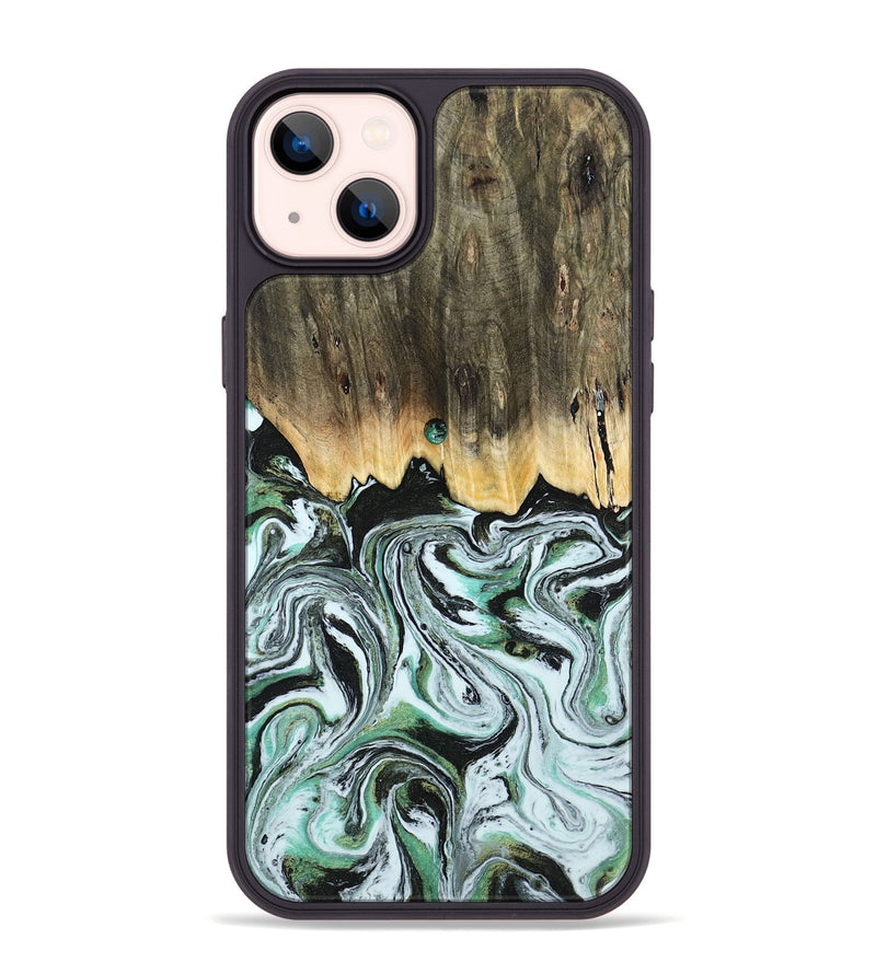 iPhone 14 Plus Wood Phone Case - Cecily (Green, 805120)
