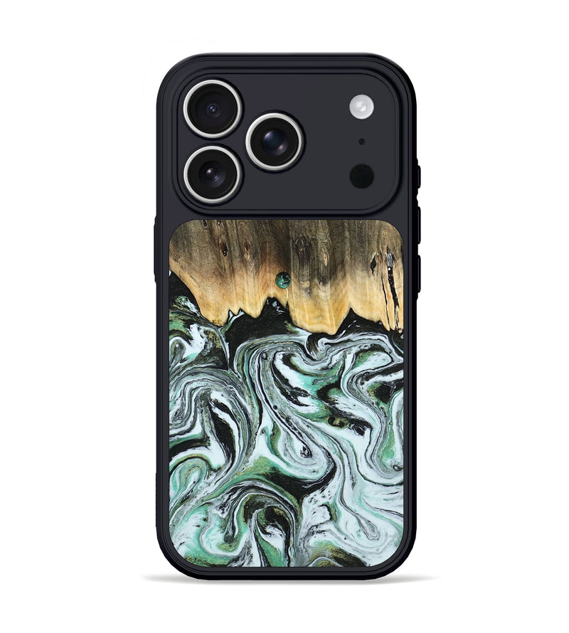 iPhone 17 Pro Wood Phone Case - Cecily (Green, 805120)
