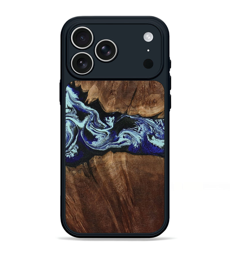 iPhone 17 Pro Max Wood Phone Case - Johan (Blue, 805124)