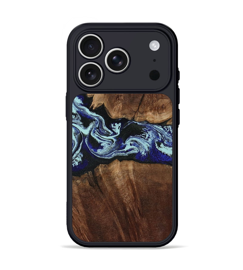 iPhone 17 Pro Wood Phone Case - Johan (Blue, 805124)