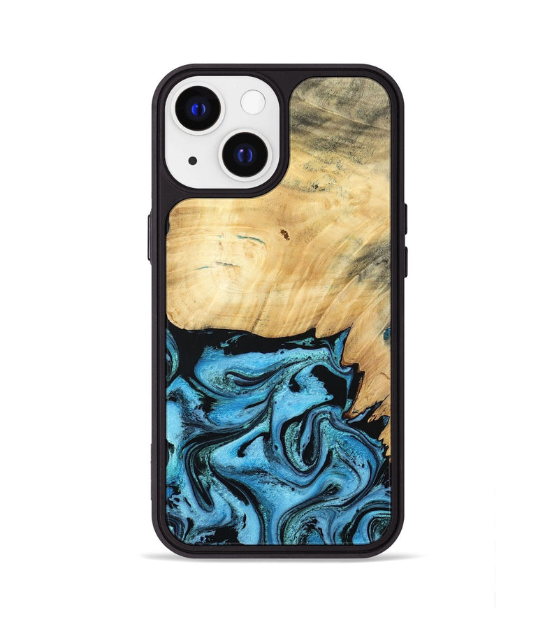 iPhone 13 Wood Phone Case - Rubin (Blue, 805130)
