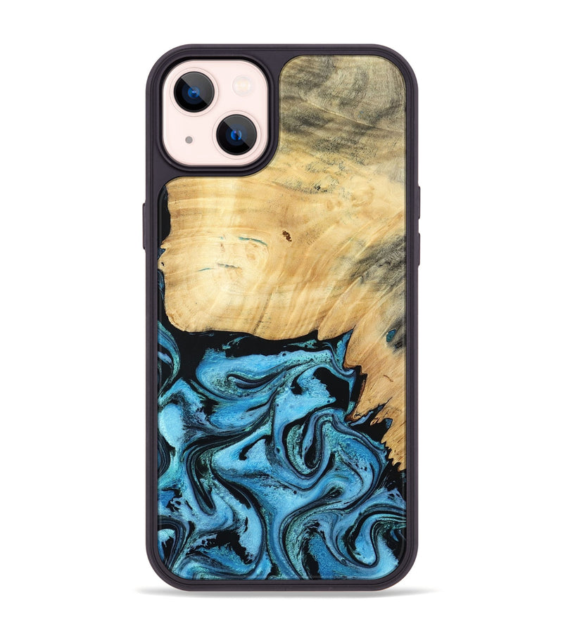 iPhone 14 Plus Wood Phone Case - Rubin (Blue, 805130)