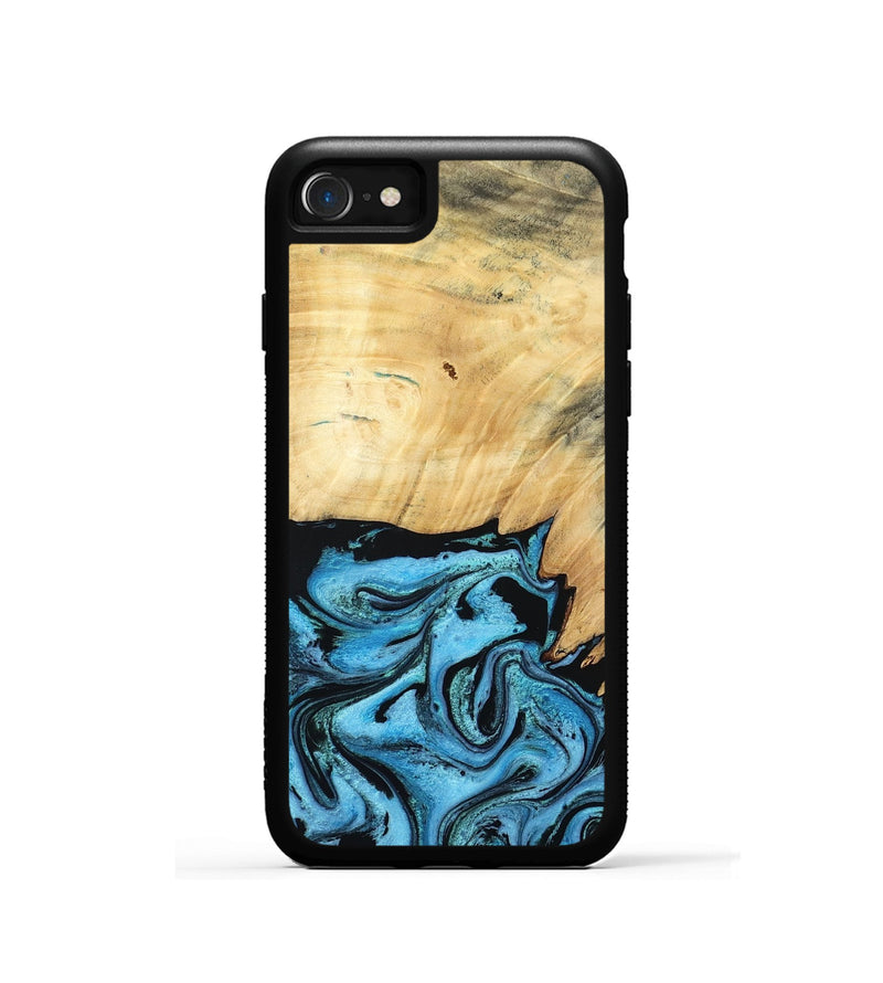 iPhone SE Wood Phone Case - Rubin (Blue, 805130)