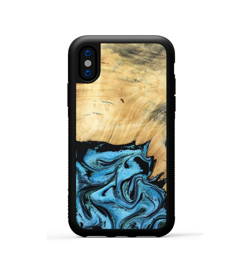 iPhone Xs Wood Phone Case - Rubin (Blue, 805130)