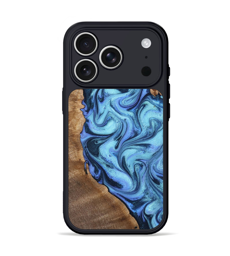 iPhone 17 Pro Wood Phone Case - Mollie (Blue, 805133)