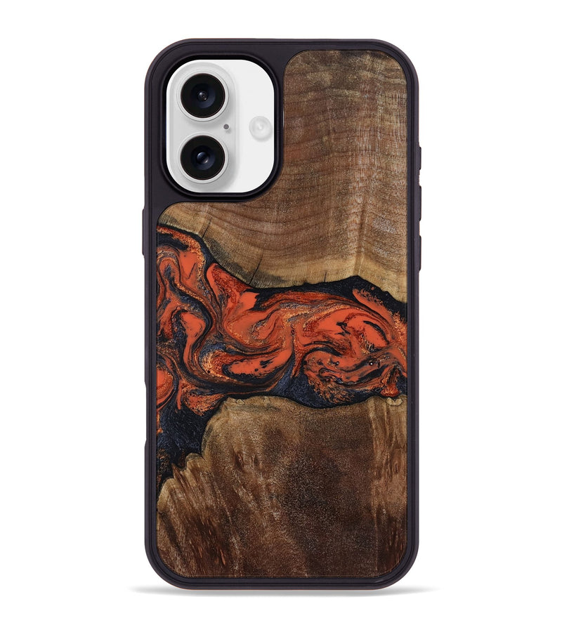 iPhone 16 Plus Wood Phone Case - Kirstin (Red, 805177)