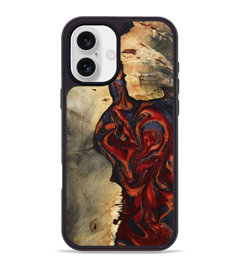 iPhone 16 Plus Wood Phone Case - Van (Red, 805182)