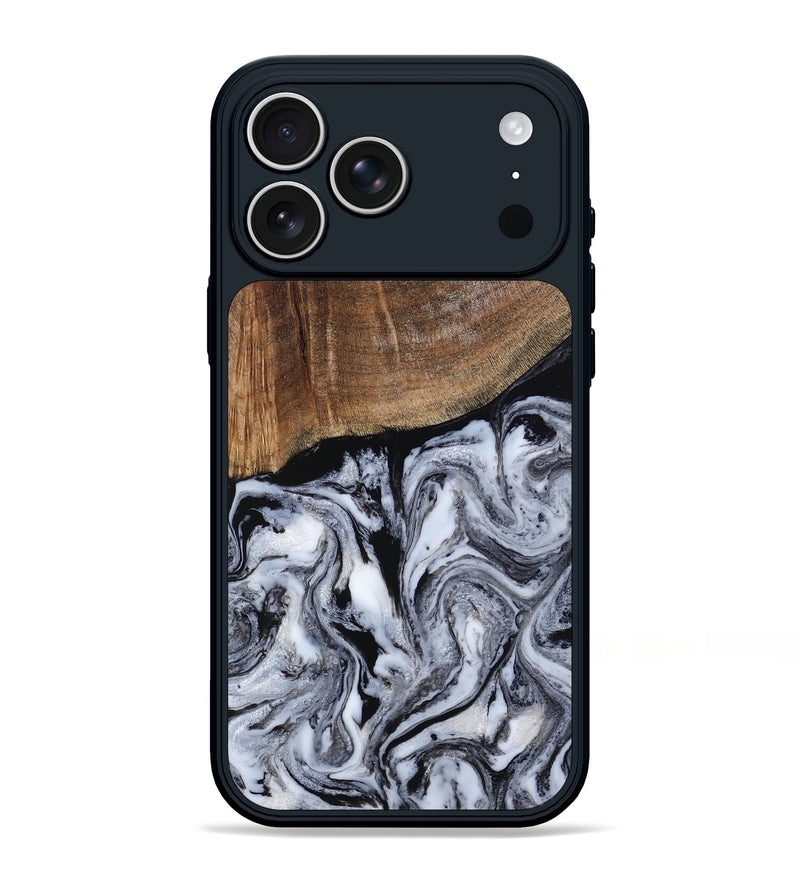 iPhone 17 Pro Max Wood Phone Case - Clare (Black & White, 805184)