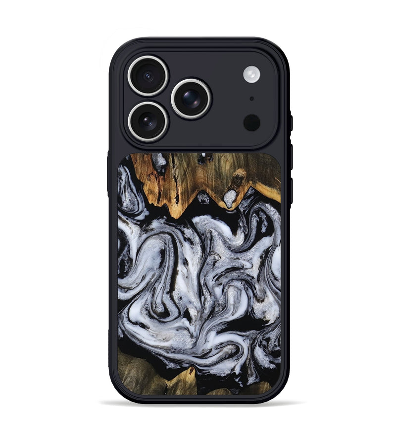 iPhone 17 Pro Wood Phone Case - Jules (Black & White, 805187)