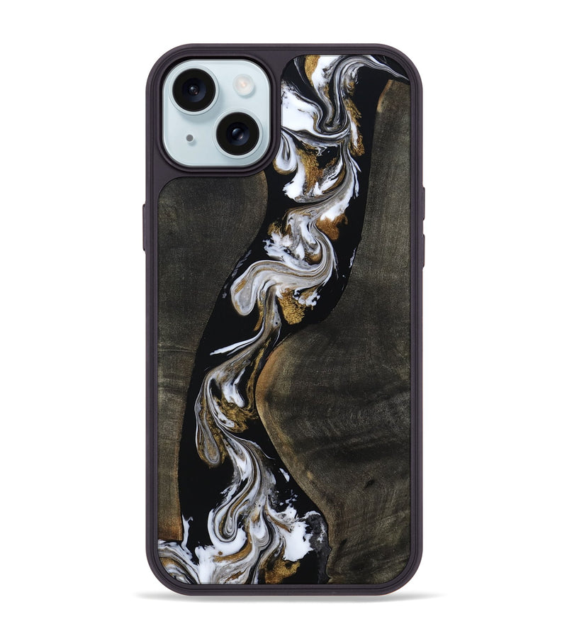 iPhone 15 Plus Wood Phone Case - Kristin (Black & White, 805189)