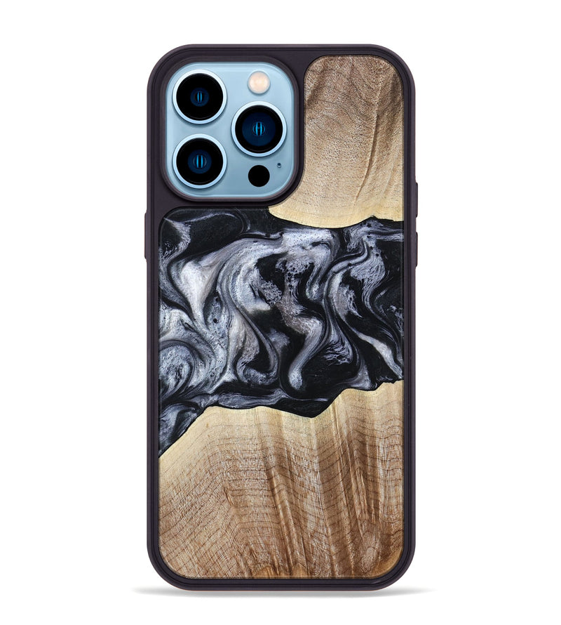 iPhone 14 Pro Max Wood Phone Case - Erick (Black & White, 805190)