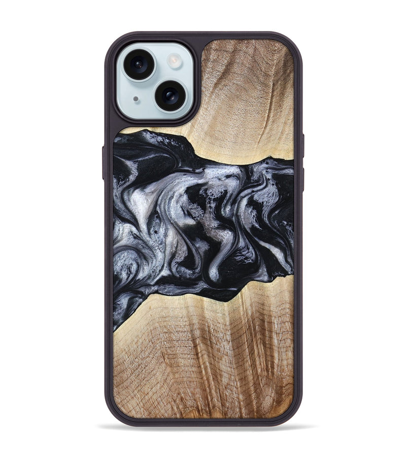 iPhone 15 Plus Wood Phone Case - Erick (Black & White, 805190)