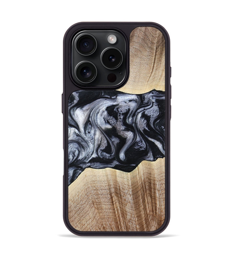 iPhone 16 Pro Wood Phone Case - Erick (Black & White, 805190)