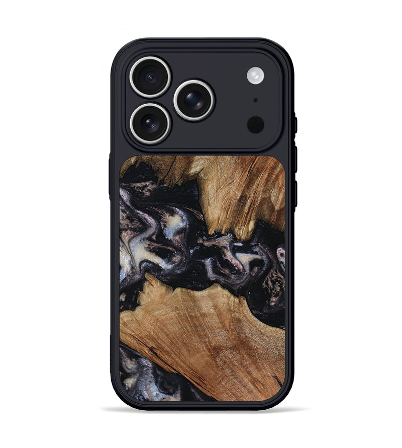 iPhone 17 Pro Wood Phone Case - Terri (Black & White, 805191)
