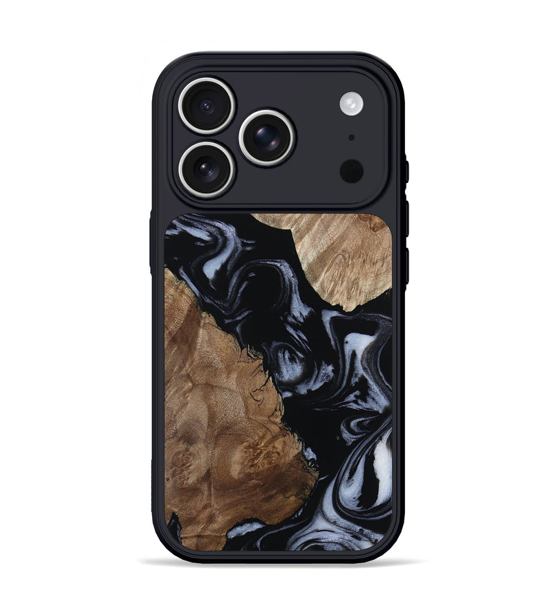 iPhone 17 Pro Wood Phone Case - Louella (Black & White, 805193)