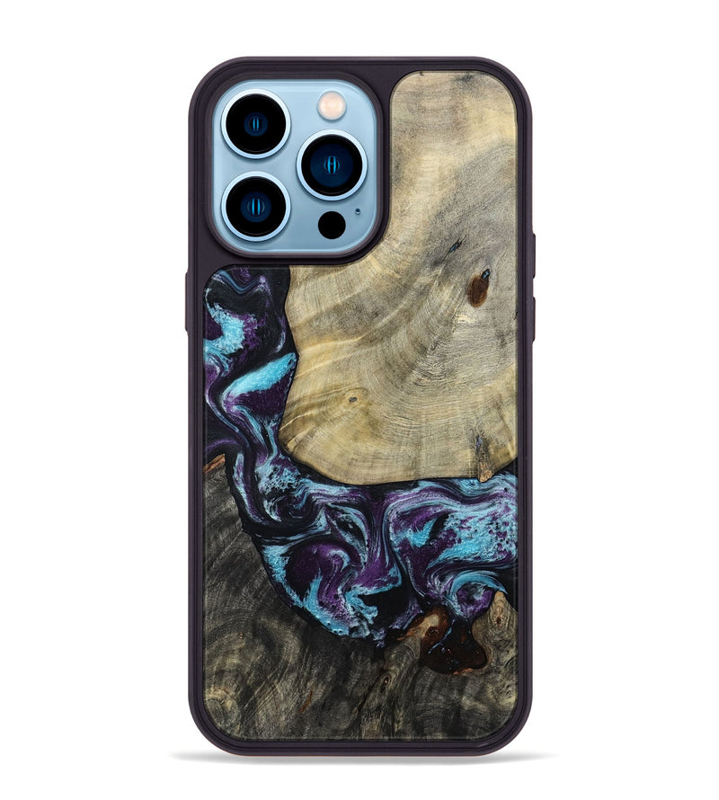 iPhone 14 Pro Max Wood Phone Case - Aylin (Purple, 805211)