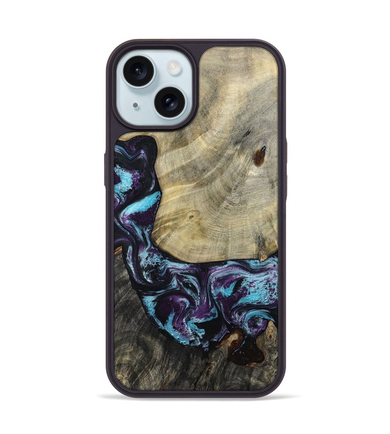 iPhone 15 Wood Phone Case - Aylin (Purple, 805211)