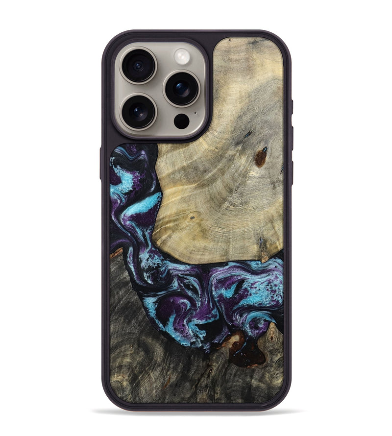 iPhone 15 Pro Max Wood Phone Case - Aylin (Purple, 805211)