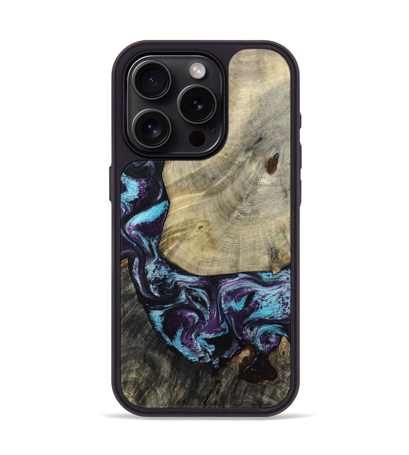 iPhone 15 Pro Wood Phone Case - Aylin (Purple, 805211)