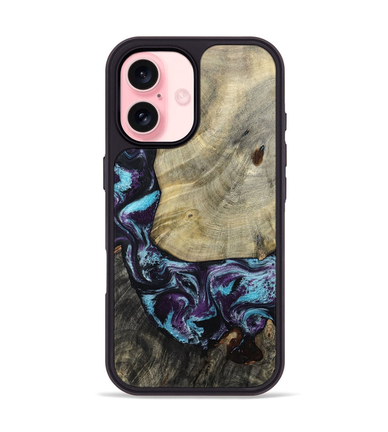 iPhone 16 Wood Phone Case - Aylin (Purple, 805211)