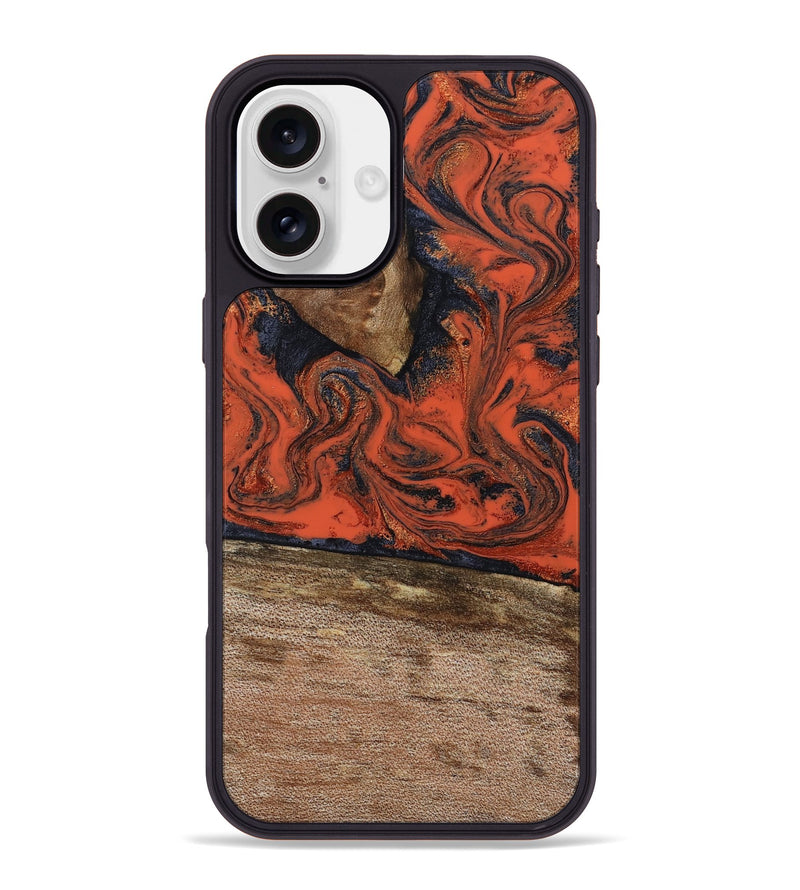 iPhone 16 Plus Wood Phone Case - Vallie (Red, 805215)