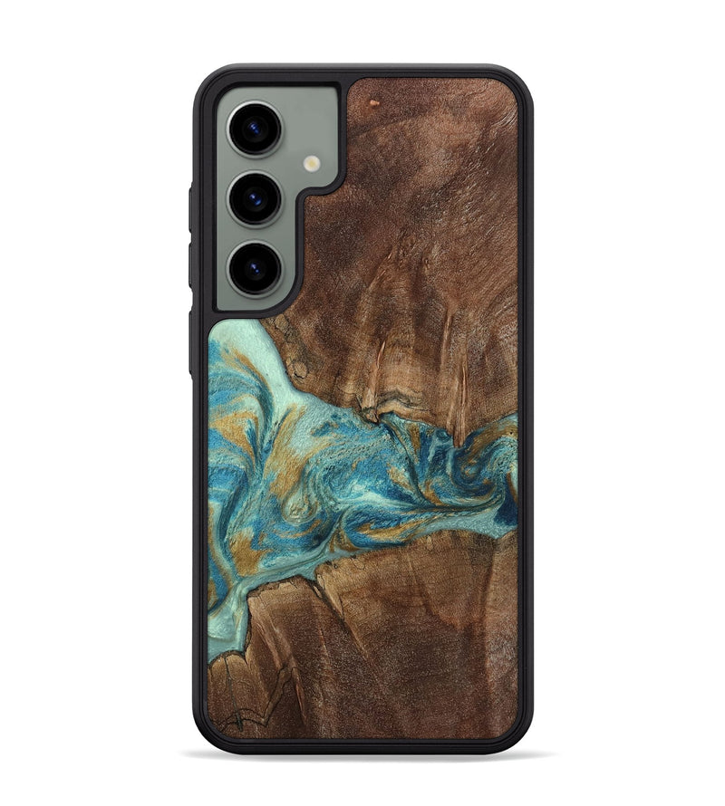 Galaxy S24 Plus Wood Phone Case - Mandy (Teal & Gold, 805227)