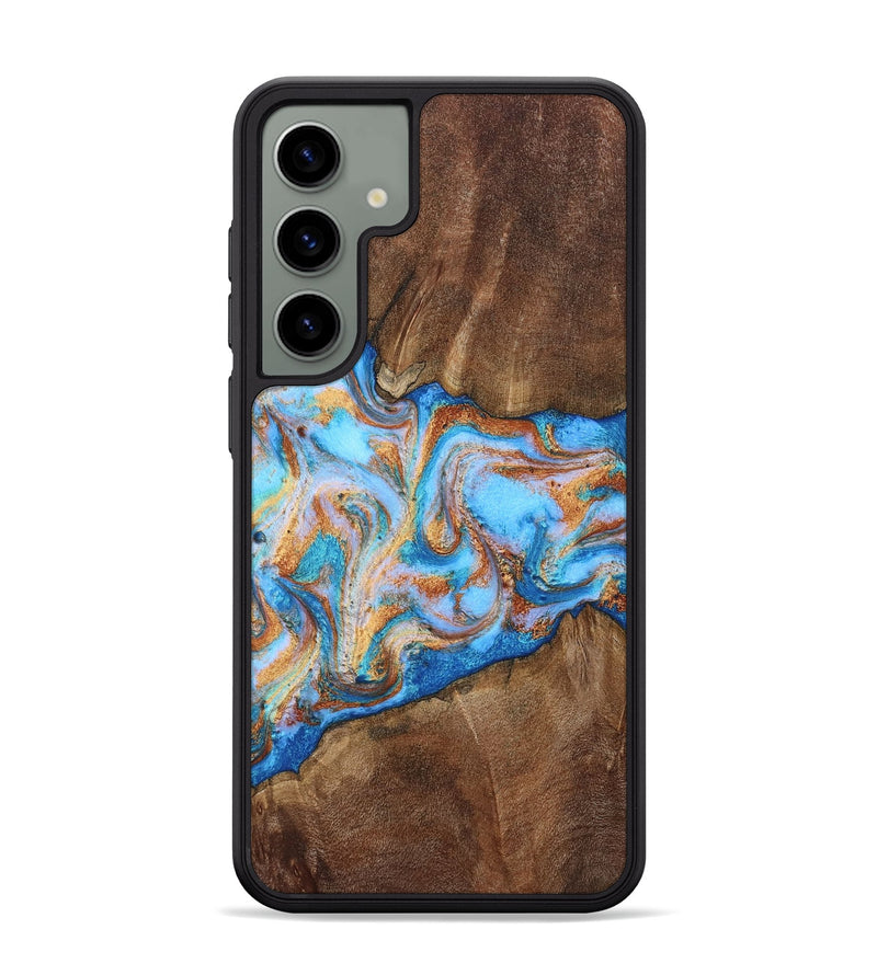 Galaxy S24 Plus Wood Phone Case - Marcel (Teal & Gold, 805228)