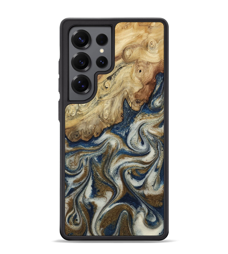 Galaxy S25 Ultra Wood Phone Case - Roscoe (Teal & Gold, 805230)