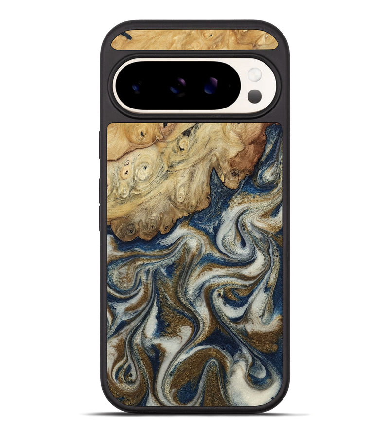 Pixel 10 Pro XL Wood Phone Case - Roscoe (Teal & Gold, 805230)