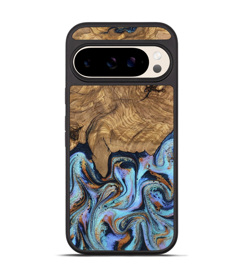 Pixel 10 Wood Phone Case - Gloria (Teal & Gold, 805231)