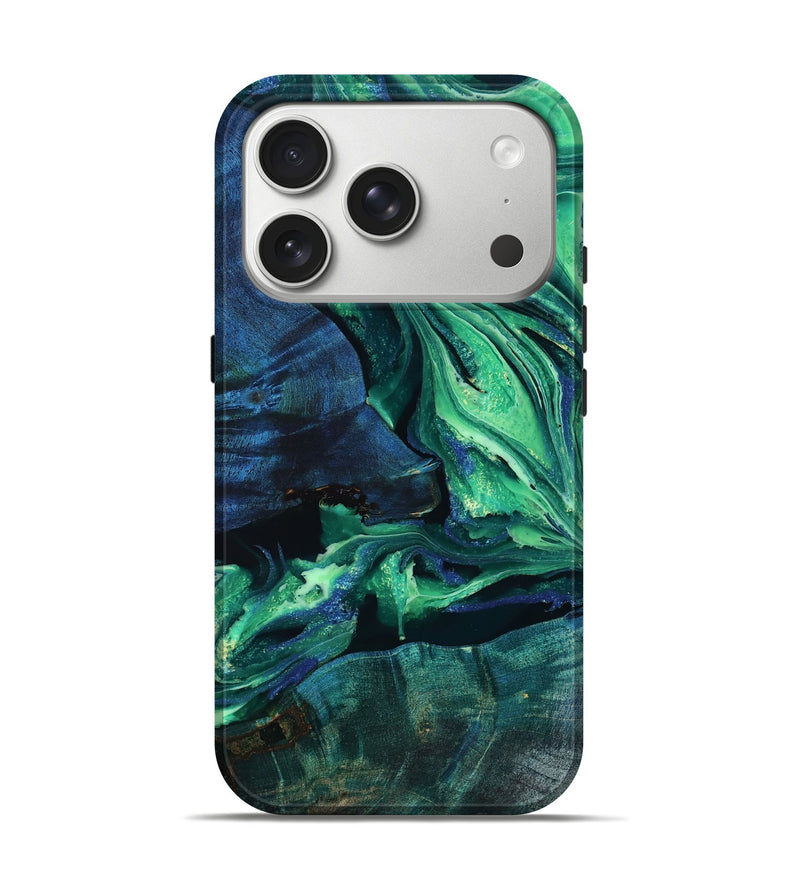 iPhone 17 Pro Wood Live Edge Phone Case - Kyle (Green, 805243)