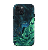 iPhone 15 Wood Live Edge Phone Case - Oaklyn (Green, 805244)