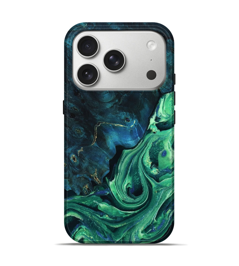 iPhone 17 Pro Wood Live Edge Phone Case - Oaklyn (Green, 805244)