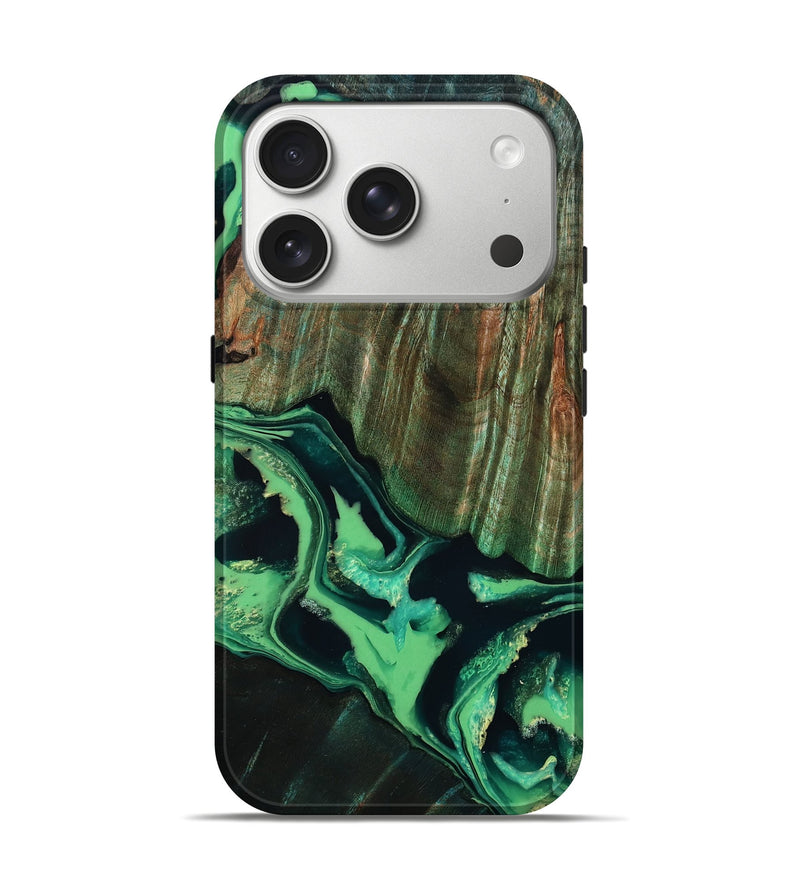 iPhone 17 Pro Wood Live Edge Phone Case - Nalani (Green, 805257)