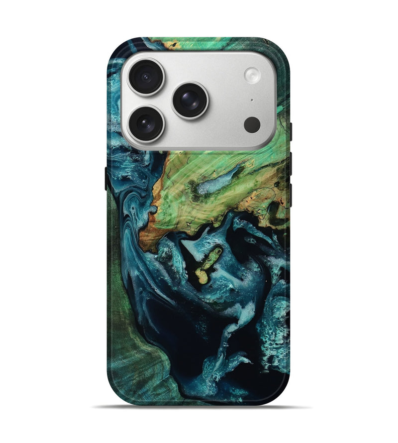 iPhone 17 Pro Wood Live Edge Phone Case - Dortha (Green, 805264)