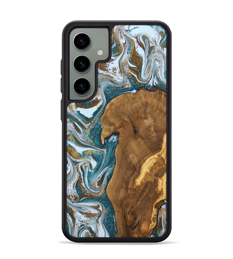 Galaxy S24 Plus Wood Phone Case - Paola (Teal & Gold, 805268)