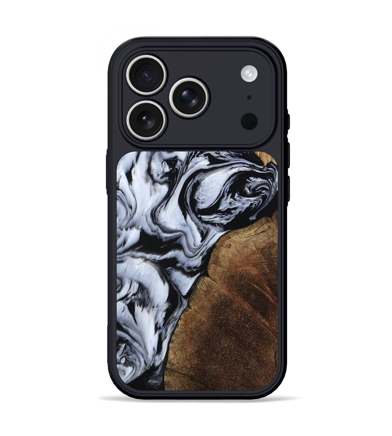 iPhone 17 Pro Wood Phone Case - Genesis (Black & White, 805283)