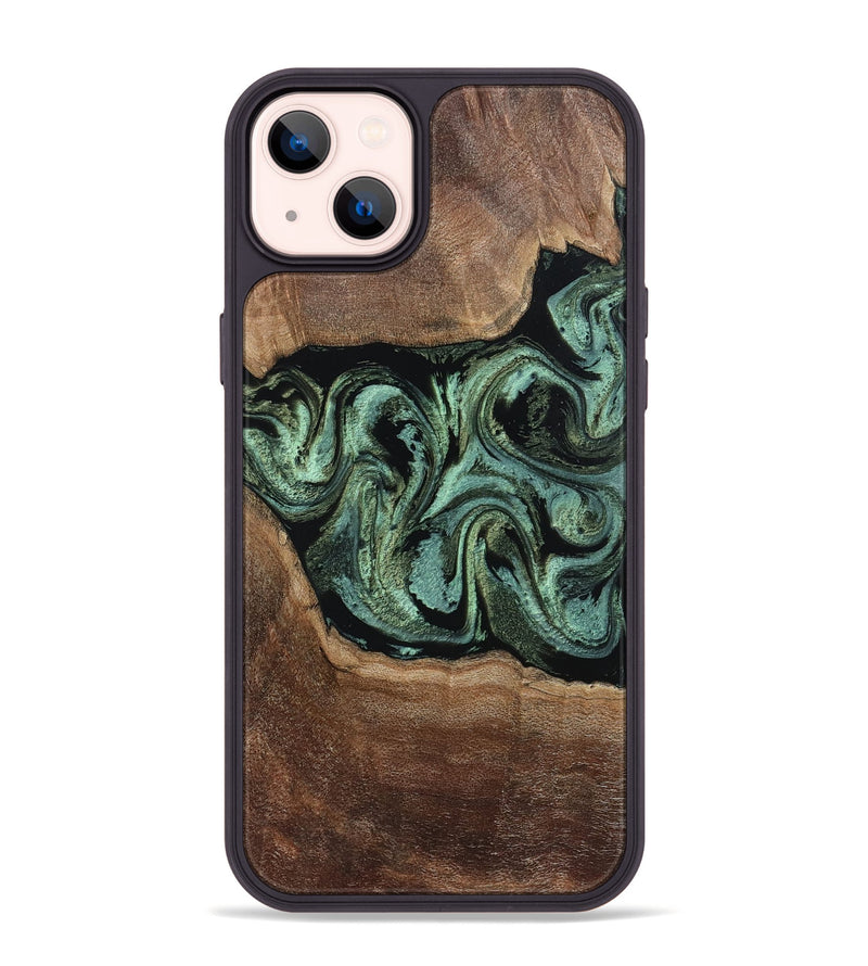 iPhone 14 Plus Wood Phone Case - Alycia (Green, 805291)