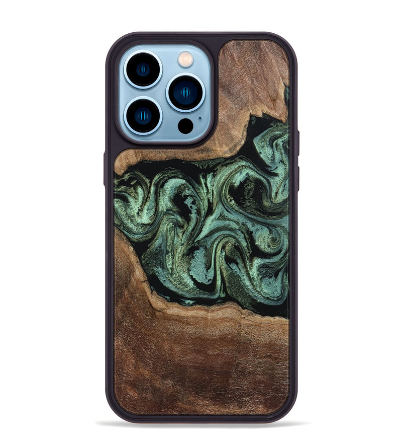 iPhone 14 Pro Max Wood Phone Case - Alycia (Green, 805291)