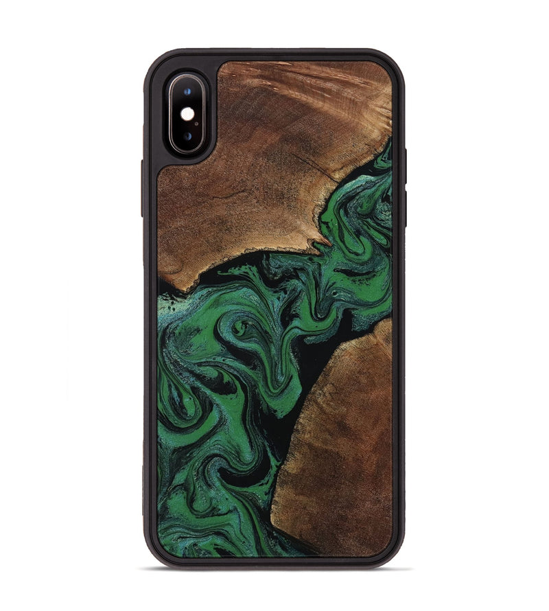 iPhone Xs Max Wood Phone Case - Tamiko (Green, 805294)