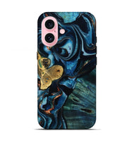 iPhone 17 Wood Live Edge Phone Case - Jaxton (Teal & Gold, 805359)