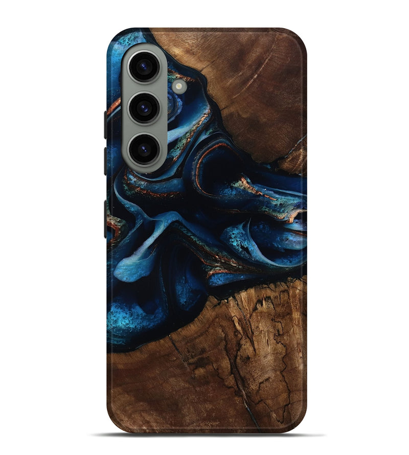 Galaxy S24 Plus Wood Live Edge Phone Case - Joselyn (Teal & Gold, 805362)